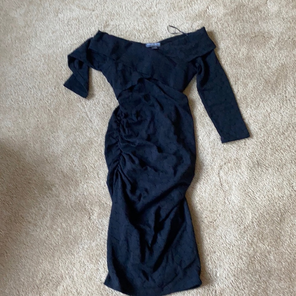 Black off the Shoulder Maternity Dress